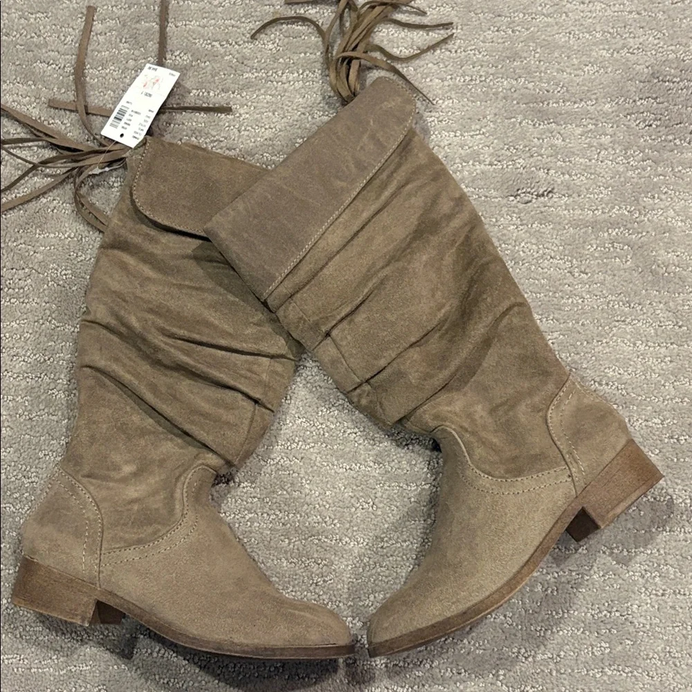 Girls  Suede Knee-High Boots size 1 brand new - Picture 2 of 2